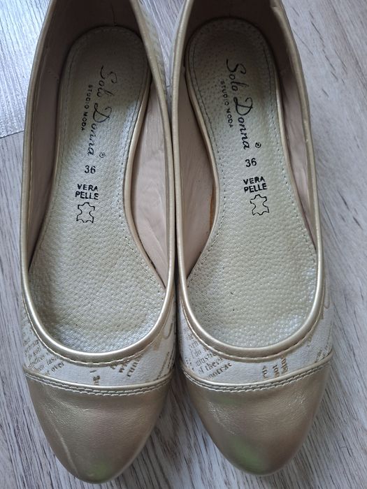 Pantofi gen balerin din piele