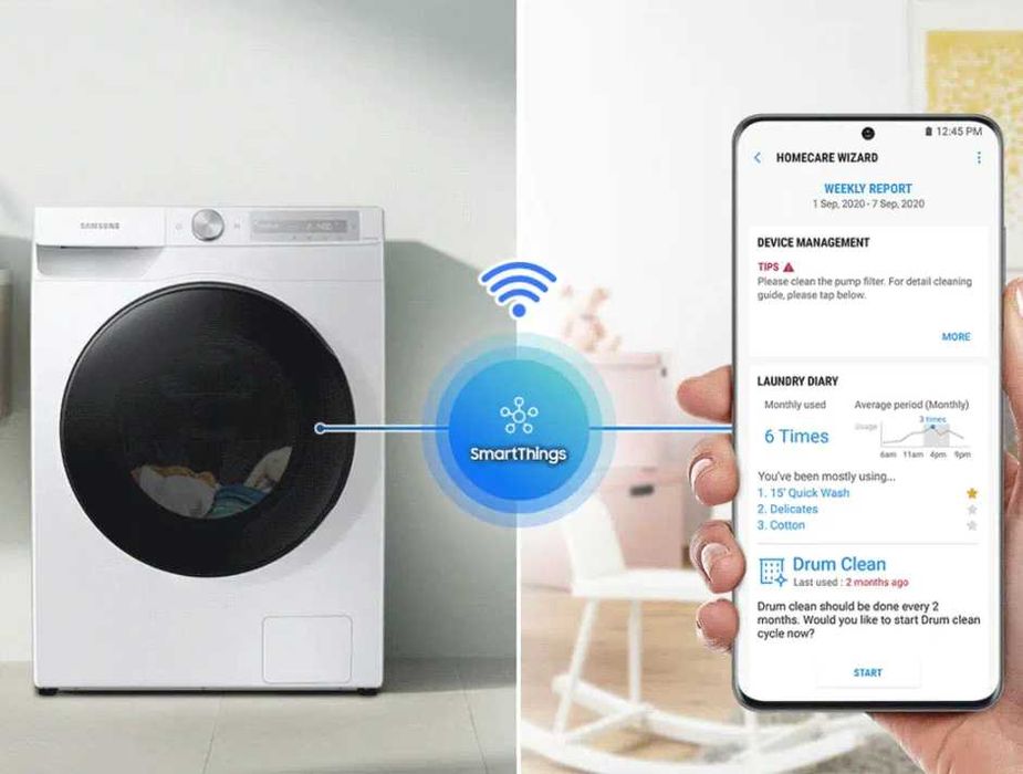Пералня със сушилня Samsung WD10T634DBH/S7, 10.5 кг