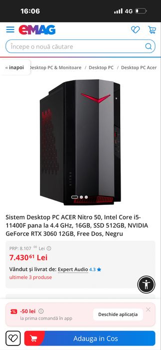 Sistem Desktop Gaming ACER Nitro 50