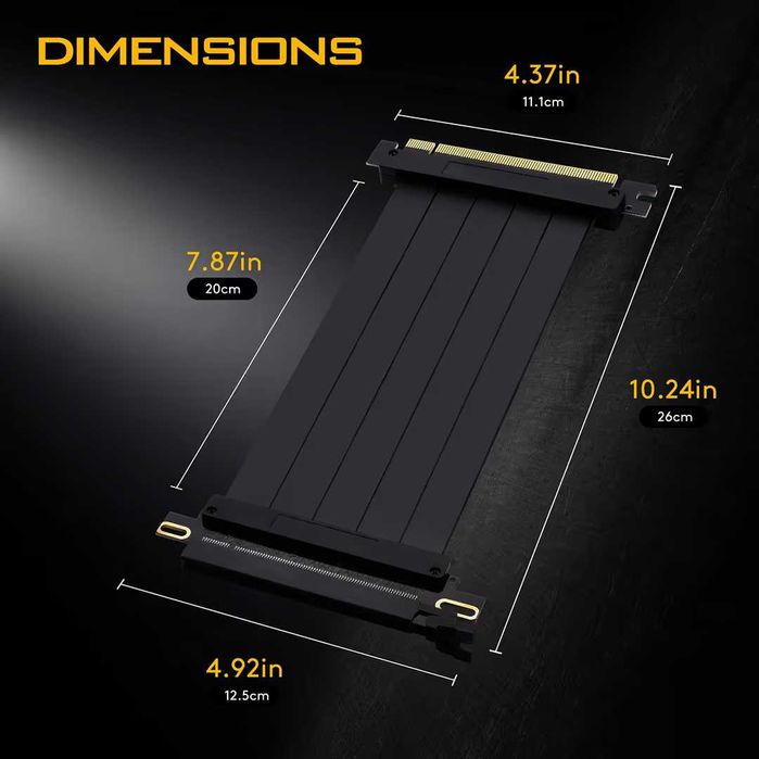 EZDIY-FAB Cablu riser PCIe 3.0 16x de 20cm - Conector drept