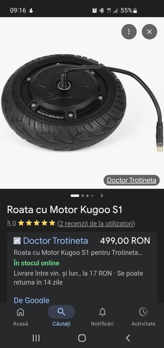 Roata motor trotineta 36v 350w kugoo S1, S1Pro, S2, S3, S3Pro10inch