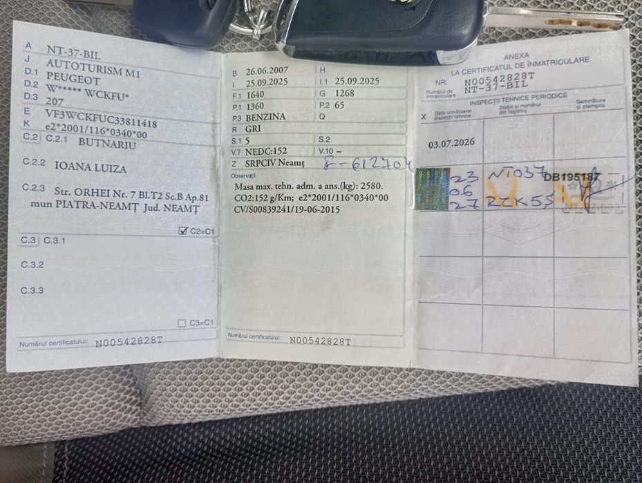 Peugeot 207 2007 benzină, 1.124 € — imagine 2