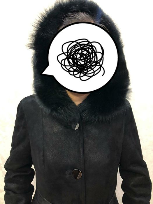 Дублёнка черная в