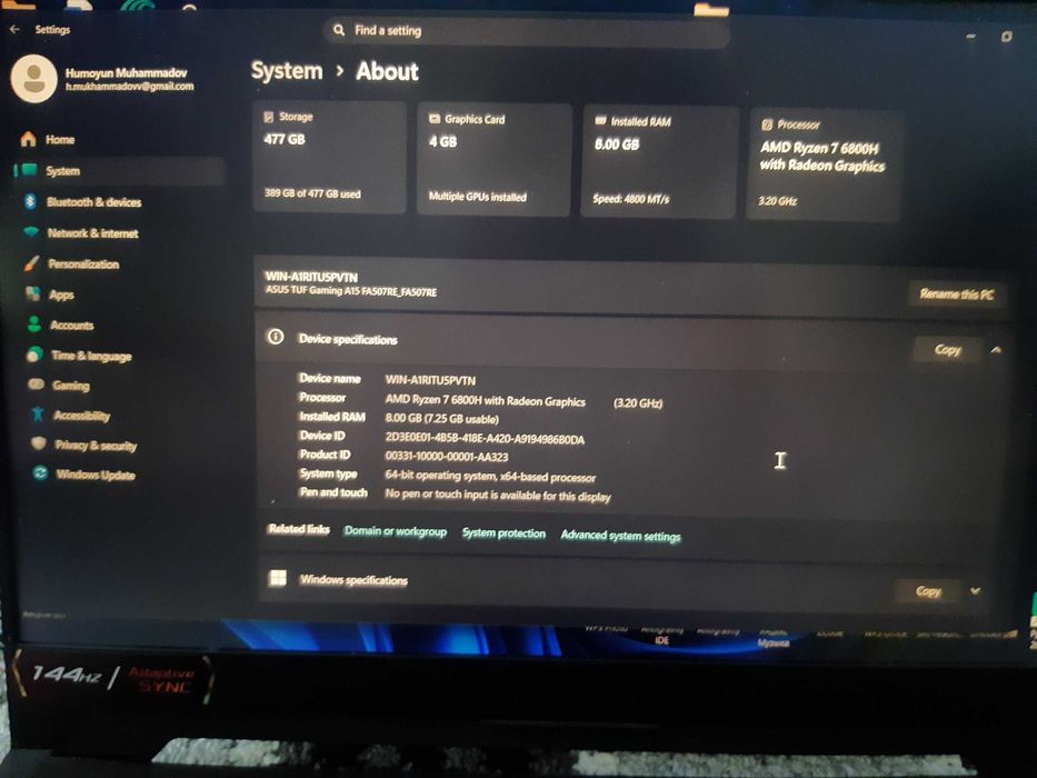 ASUS TUF Gaming A15 FA507RE