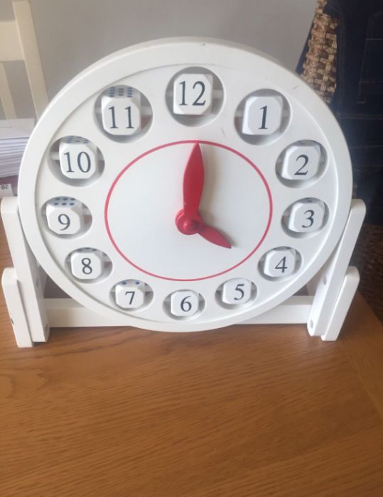 Образователен голям дървен часовник на стойка НАМАЛЕНА ЦЕНА!