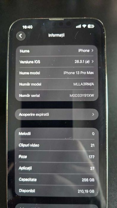 Iphone 13 Pro Max 256GB – stare foarte bună + accesorii