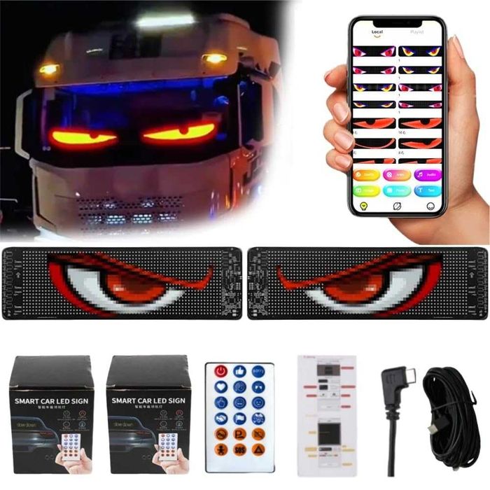 LED Очи за Камиони Гъвкава Лента за челно стъкло Диодни Дяволски Очи