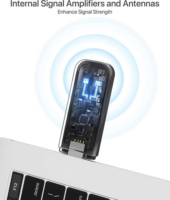 Adaptor de retea USB WiFi BrosTrend 1200Mbps; Dual Band 5 GHz/2.4 GHz; pentru desktop, laptop, Windows 11/10/8/7, USB 3.0