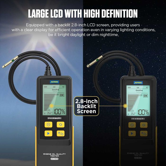 Уред за тестване на двигателно масло, Autool AS503 с LCD Дисплей