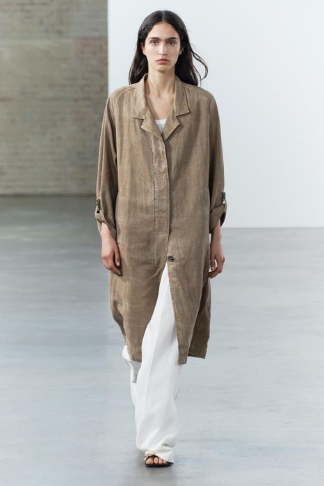 Zara ленен тренч НОВ