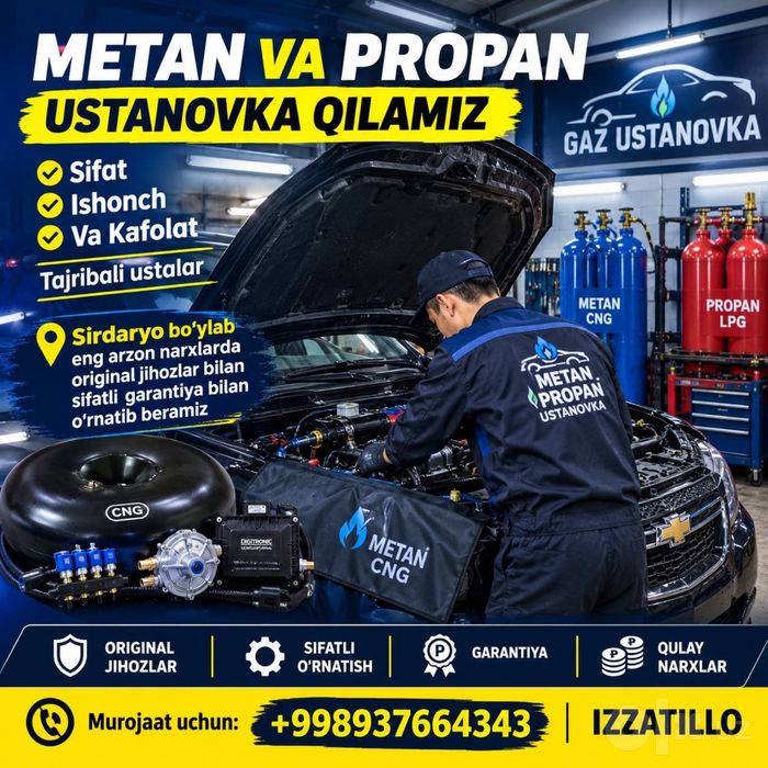 Metan va propan ustanovka qilamiz