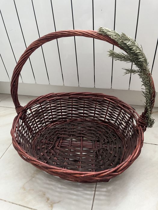Корзина плетеная большая коричневая 53*45 см