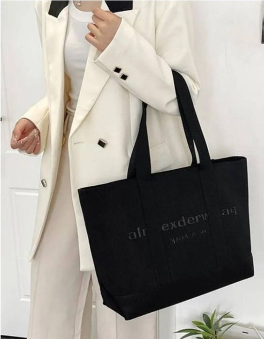 Сумка шоппер Alexander Wang текстиль черный