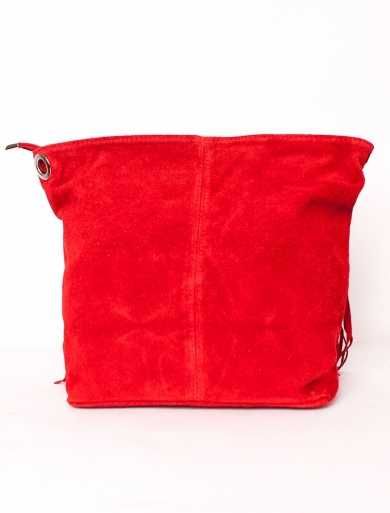 Geantă roșie cu franjuri piele intoarsă TRANSPORT GRATUIT prin curier