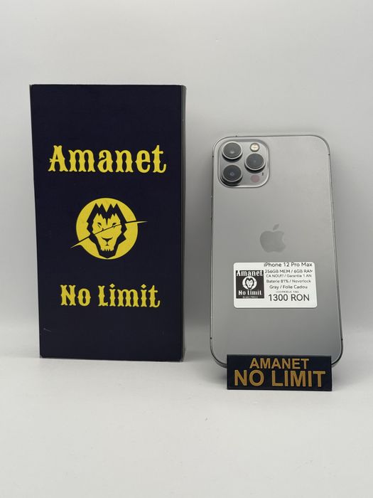 iPhone 12 Pro Max 256GB Baterie 81% ,  AMANET NO LIMIT , Ca NOU!!! Garantie 12Luni.