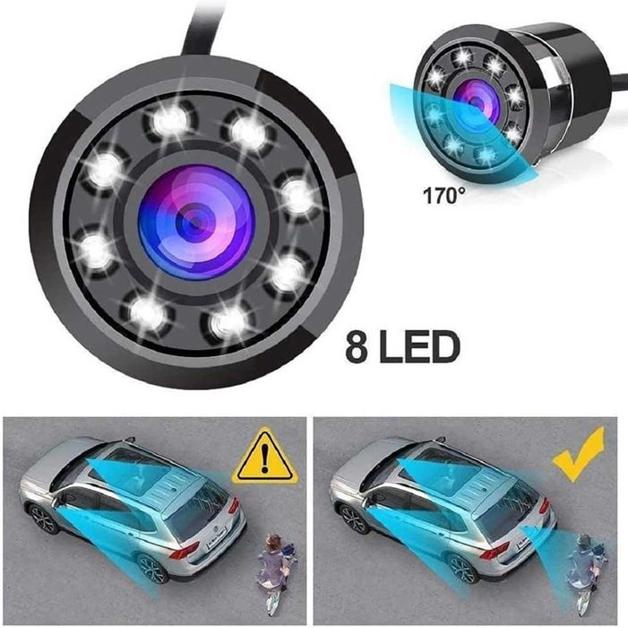 Авто Камера за задно виждане с нощен режим - 8LED