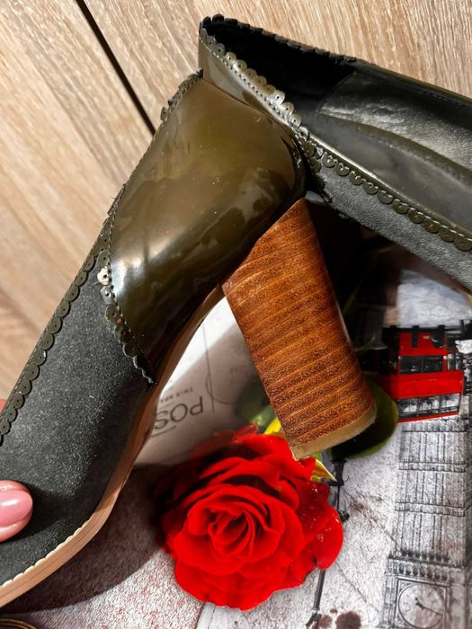 Pantofi eleganti din piele întoarsă