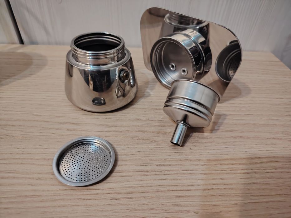 Cafetieră italian vintage Luxa Guido Bergna – NEFOLOSIT, rar – inox, M