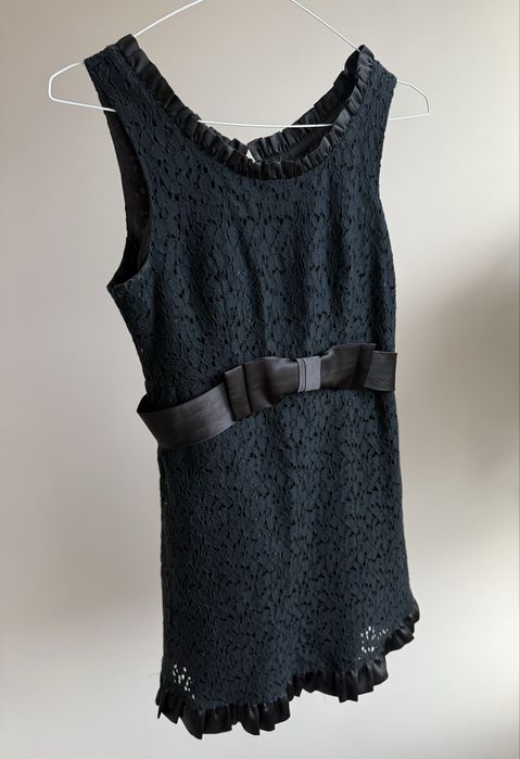 Тъмносиня дантелена рокля - размер S