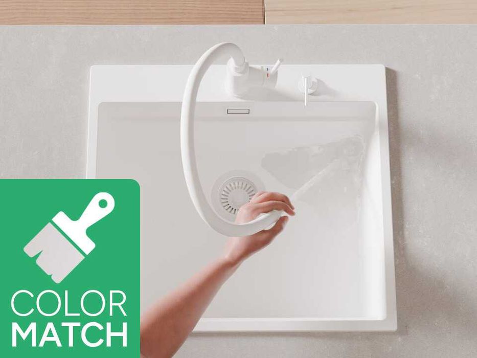 Бял гъвкав / огъващ се смесител за кухня - FLEX 6020