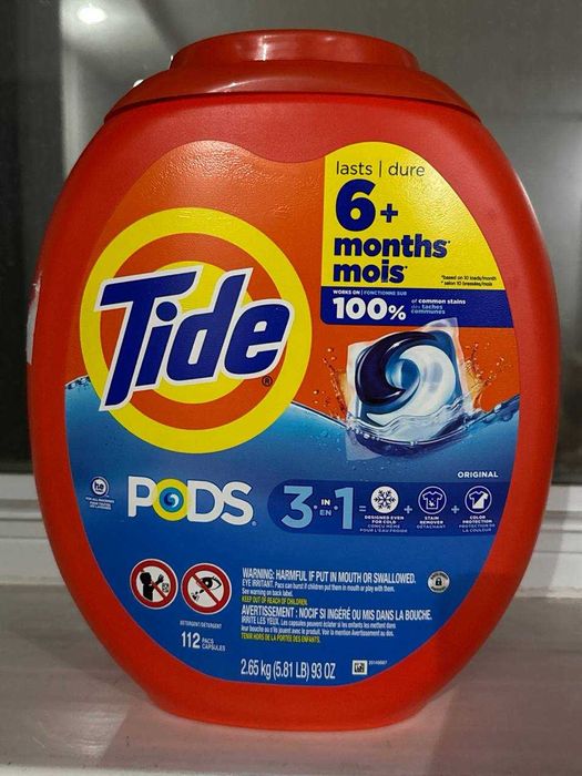 Капсулы для стирки Tide PODS 3-in-1 Clean, original scent! 112 капсул!