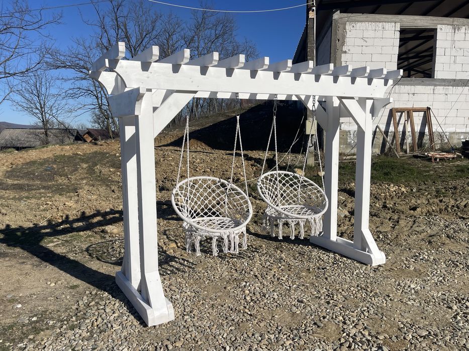 Balansoar din lemn masiv de brad rotund / leagan