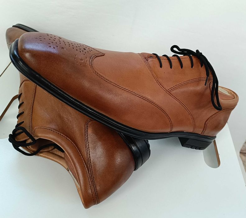 Pantofi oxford 46.5 47 premium Rockport NOI piele naturala moale