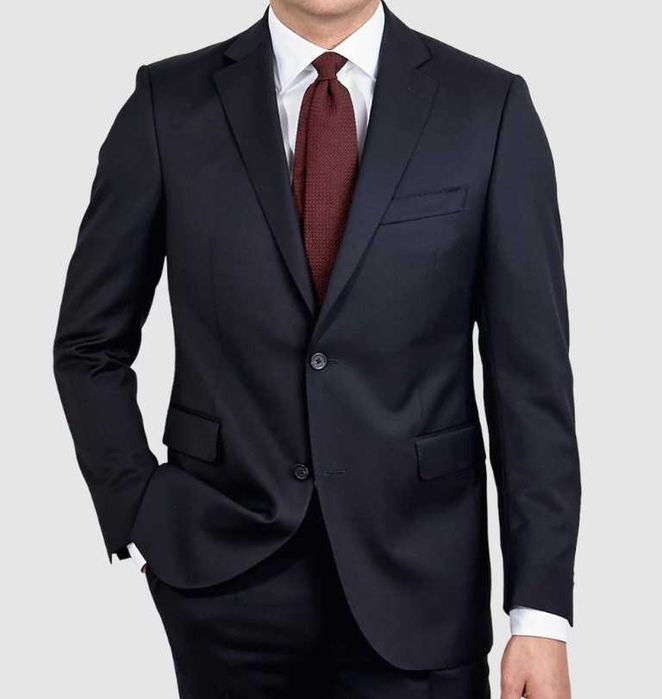 Sacou blazer de lux 44 XL Eduard Dressler lana moale respirabila navy