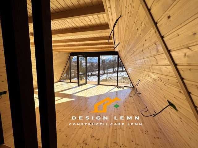 Casă lemn, tip A Frame, pret producator, Sarata - 52mp + terasa 12mp