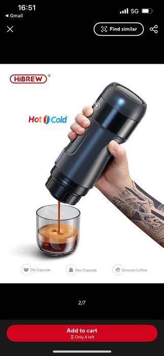 HiBREW H4A-premium кафемашина, 3в1, преносима, 80W, с калъф -