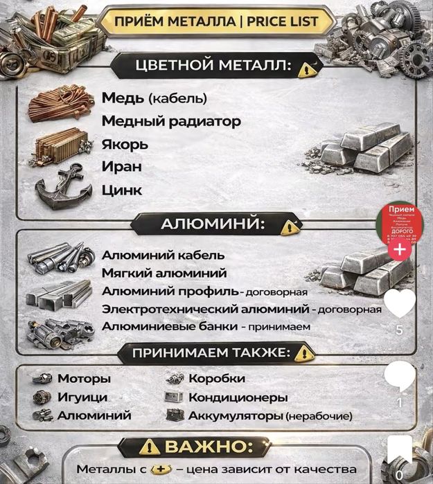 Приём Металла қара метал қабылдаймыз