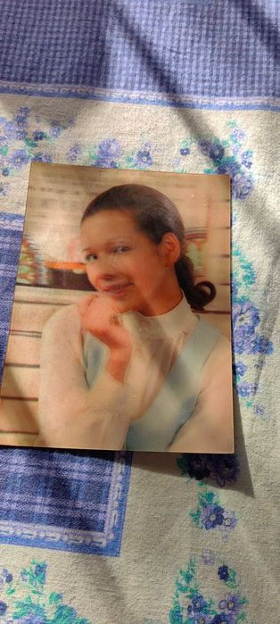 carte postala veche 3D fata face cu ochiul