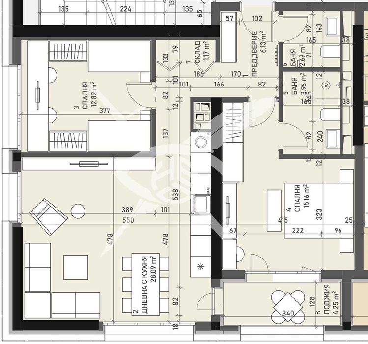 Тристаен апартамент в жк. Банишора № 85904