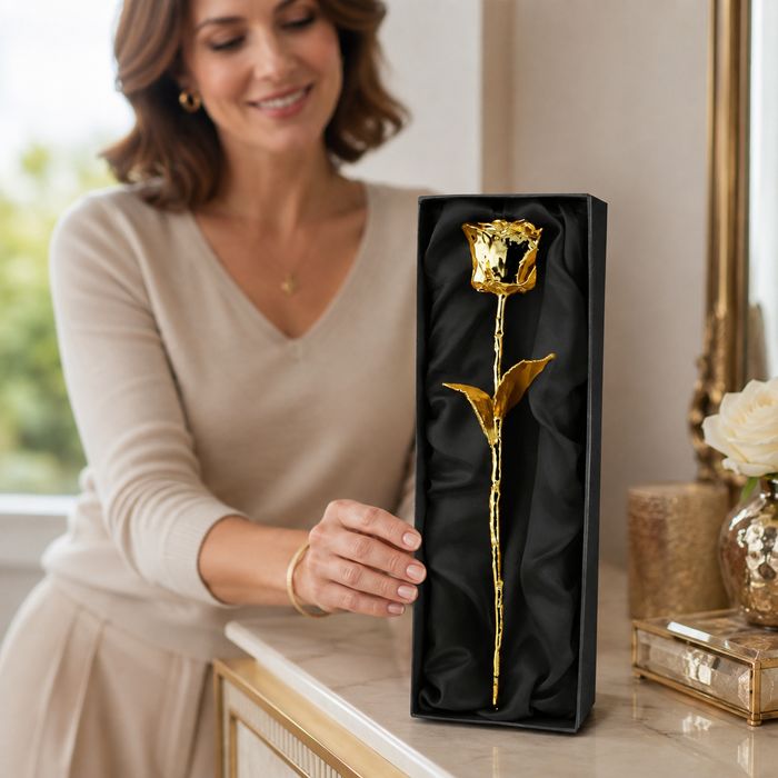 Trandafir placat cu aur 24k