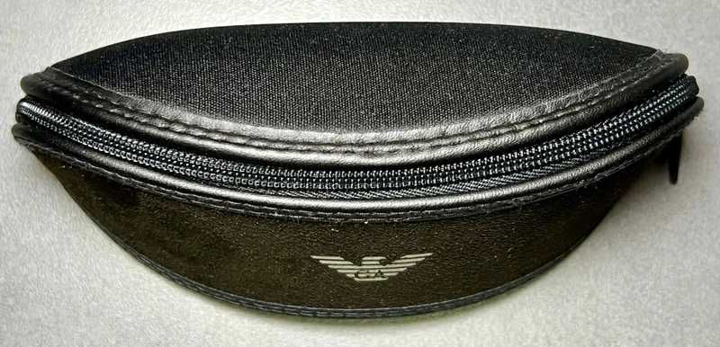 Toc ochelari Emporio Armani - Fermoar - Piele întoarsă / Textil - Negru
