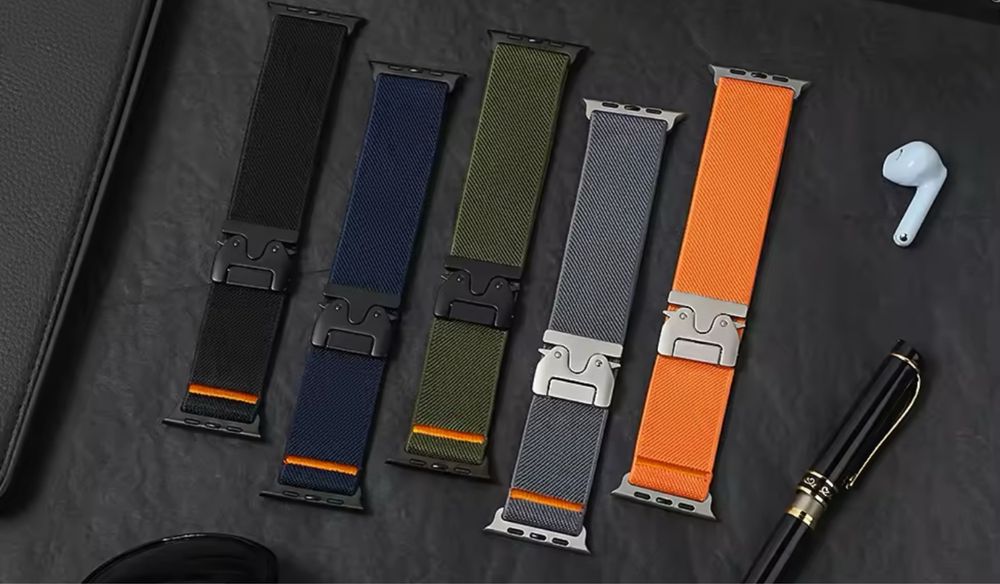 Curea Nylon Strap Compatibila Ceas Apple Watch Husa Folie Silicon