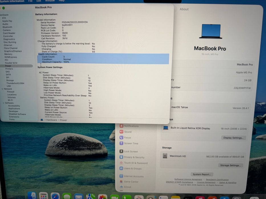 НОВ MacBook Pro 16" M5 PRO Chip 18-CPU/20-GPU/24GB RAM/1TB SSD В ГАРАНЦИЯ ДО 20.04.2027г