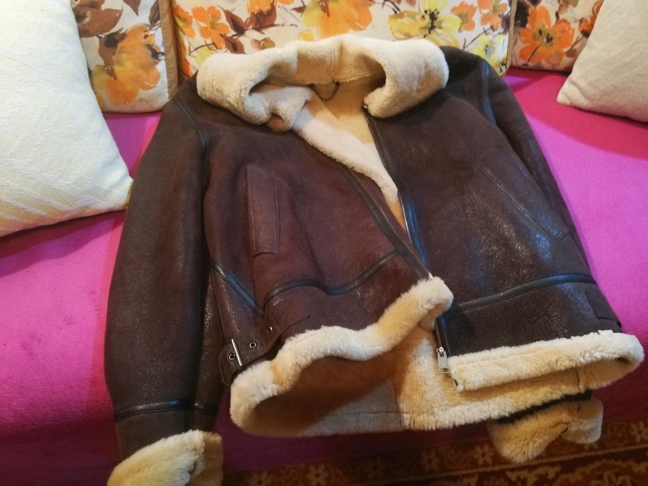 Cojoc Piele Blana U.S ARMY AIR FORCE USAF B-3 Pilot Aviator Bomber