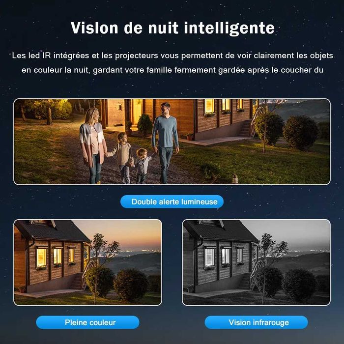 12MP PTZ WiFi 4K външна камера с троен обектив сензор движение IP CCTV