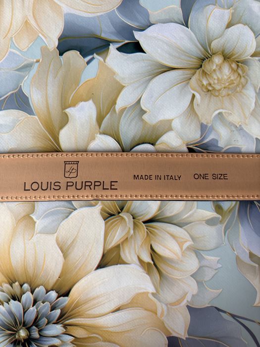Curea bărbați Louis Purple din piele naturală întoarsă / nabuc + cutie accesorii butoni camasa