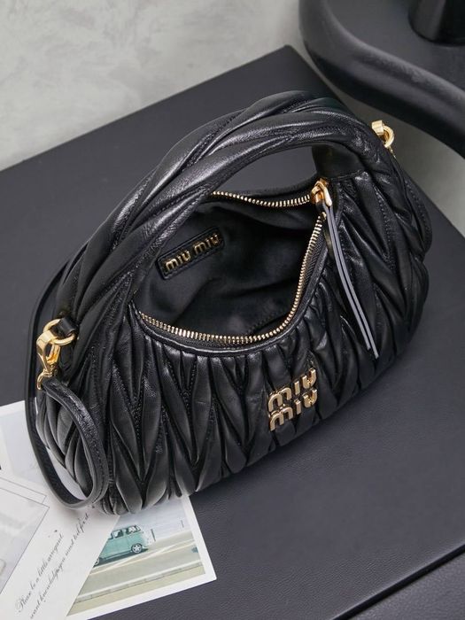 Miu Miu Wander Matelassé Bag – Black
