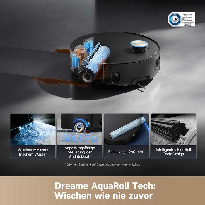 Нова 2г Гаранция Прахосмукачка Робот с Моп DREAME AQUA 10 Ultra Roller Complete, Сухо и Мокро Почистване, WI-FI, Картографиране
