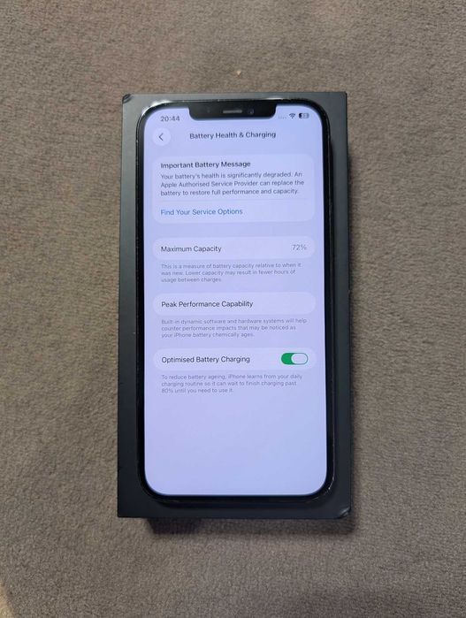 iPhone 12 Pro Max Blue (stare foarte buna) + cutie + husa + folii