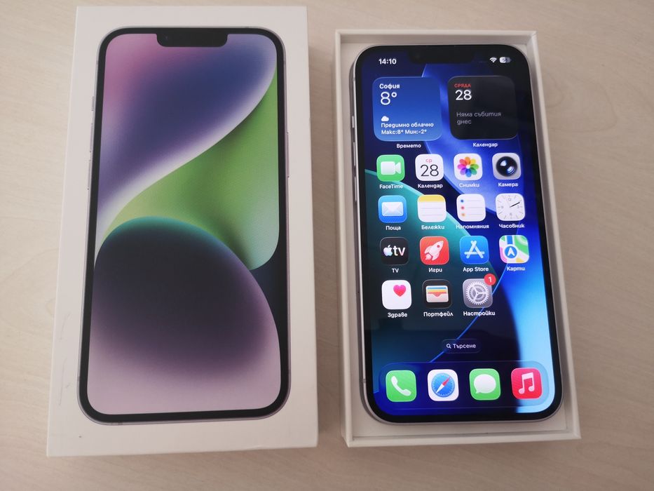 Iphone 14 Purple-256gb/100 %Battery health