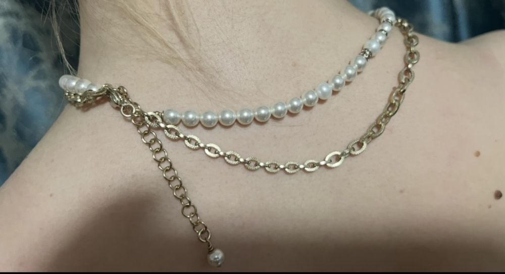 Colier Chanel Double Strand Pearl Choker CC logo Colection B 14B