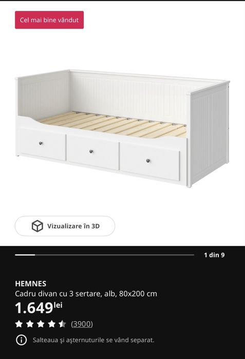 Cadru divan cu trei sertare