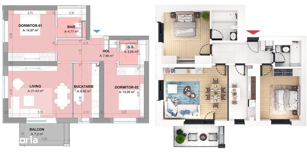 Apartament 3 camere bloc nou – Exigent Plaza Faza 6 — fotografia 3