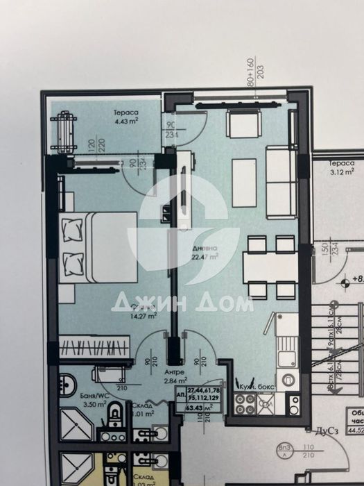 Продава се Двустаен апартамент в Бургас, Славейков - 62 кв.м за 1452 €/кв.м - Снимка #1
