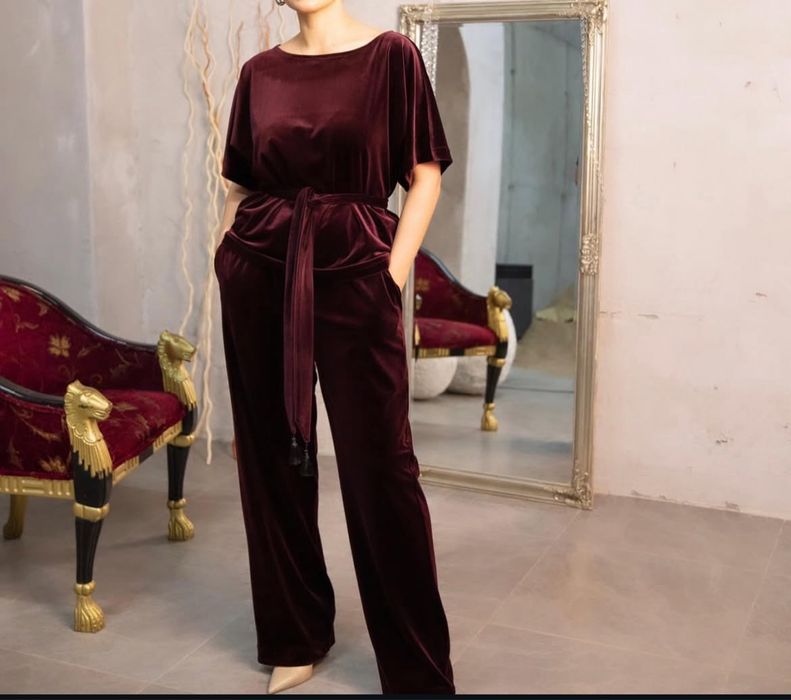 Костюм велюр- Бордо 48-50 р L размер