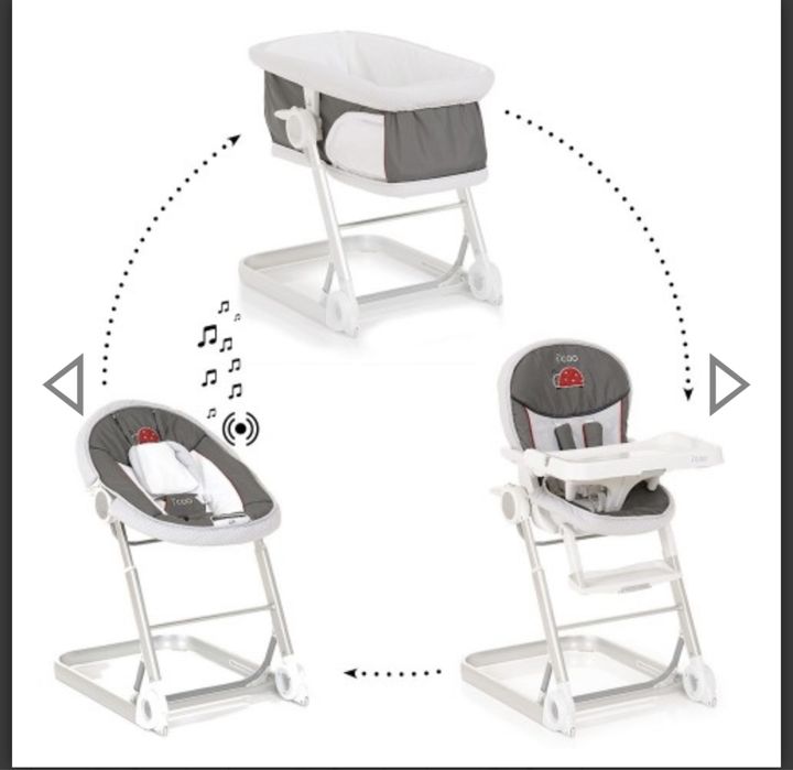 Hauck бебешка кошара, стол и шезлонг 3в1 iCoo Grow with me 1-2-3